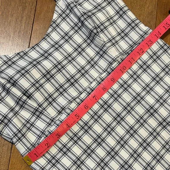 Hollister White Plaid Mini Dress with Black and Grey Stripes - Picture 5 of 6